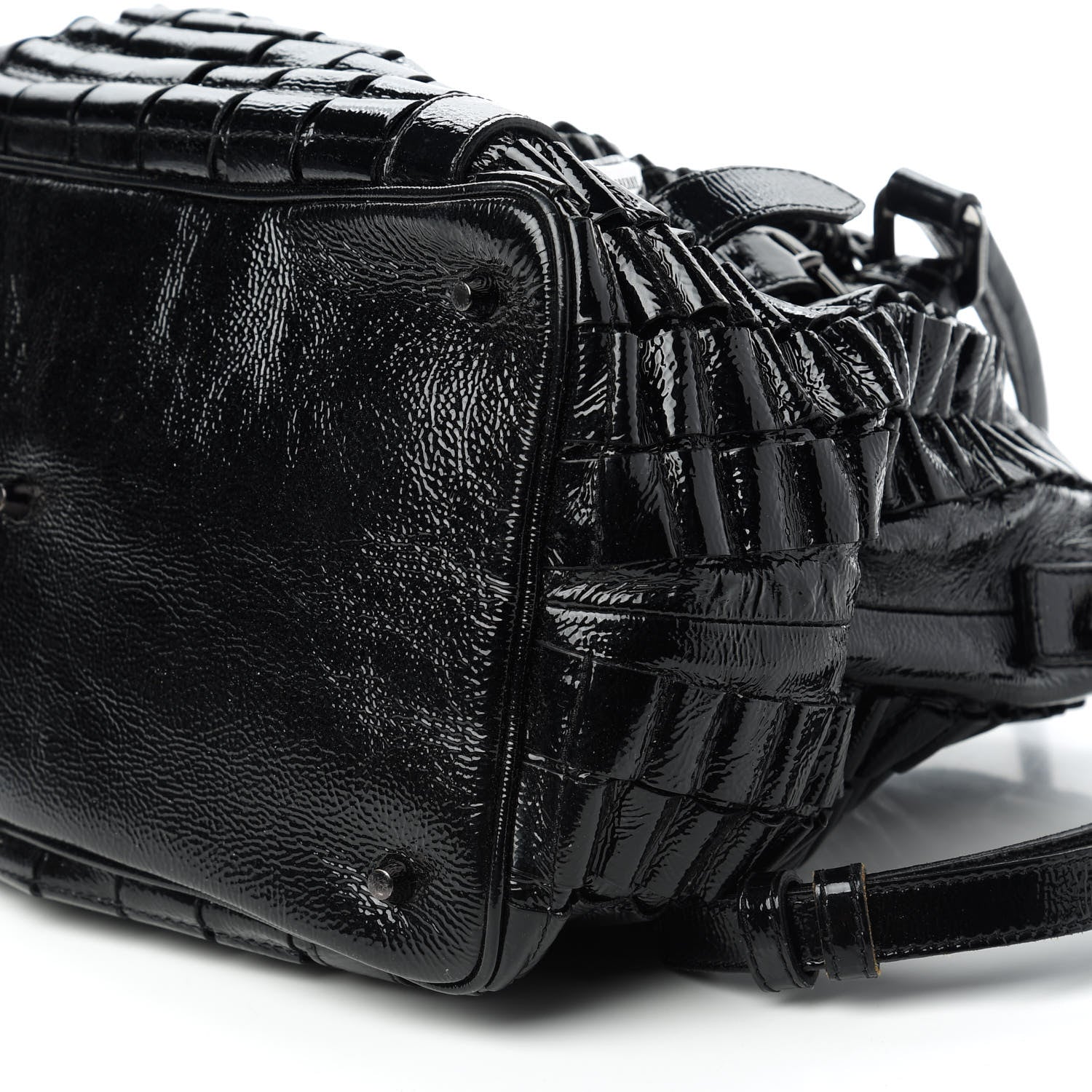 Burberry Patent Ruffled Medium Lowry Black 7 of 11