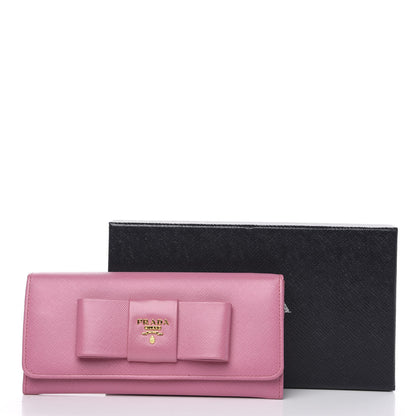 Prada Saffiano Bow Continental Wallet Begonia 10 of 10