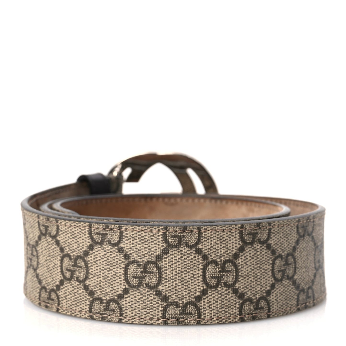 GG Supreme Monogram Selleria Calfskin Interlocking G 40mm Belt 75 30 Beige Ebony Cocoa