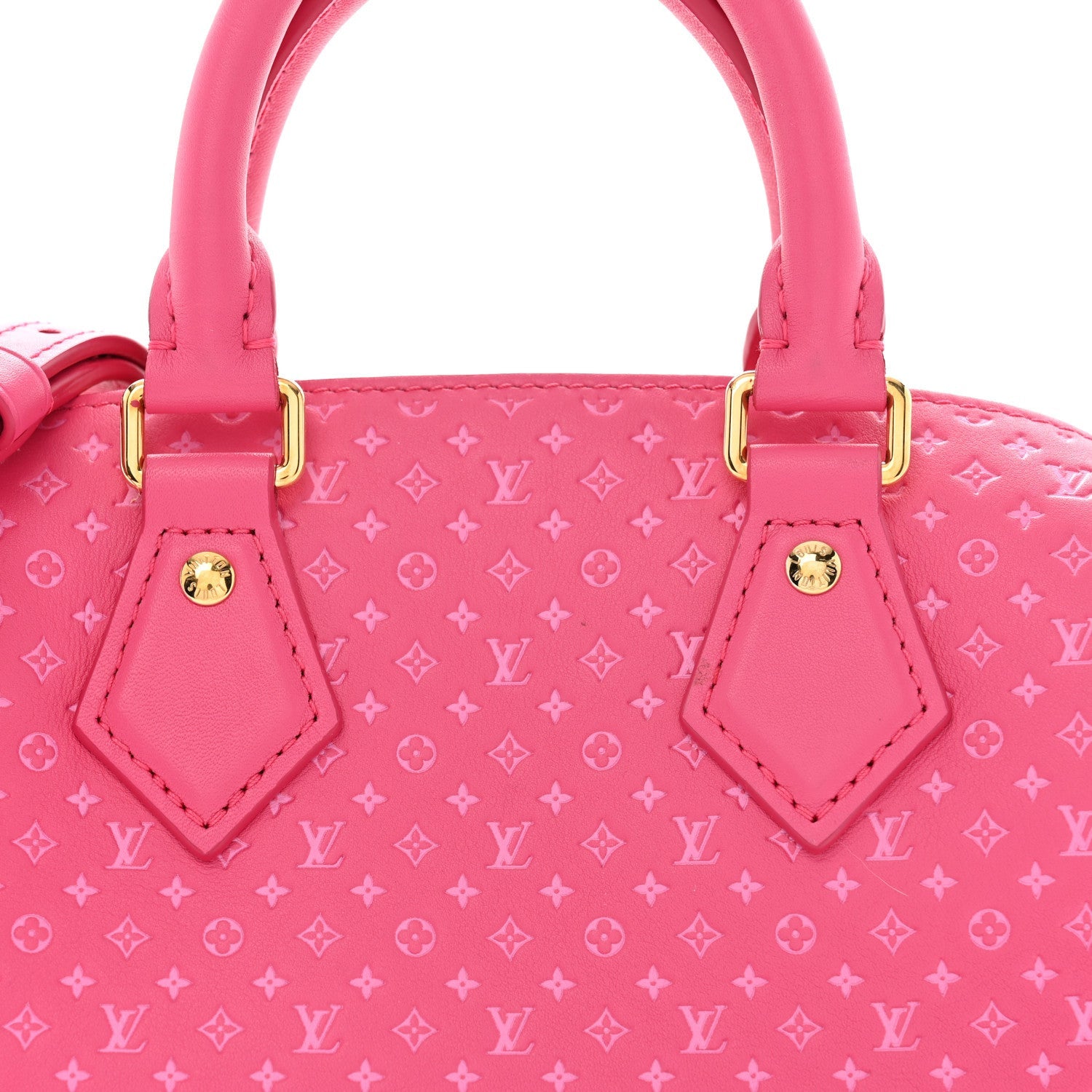 Louis Vuitton Calfskin Nanogram Embossed Speedy Bandouliere 20 Rose 7 of 7