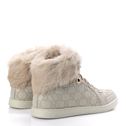 Gucci ssima Rabbit Fur Coda High Top Sneakers 39 White 4 of 10