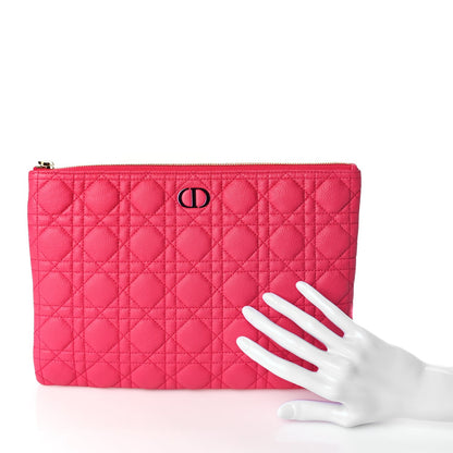 Christian Dior Supple Calfskin Cannage Large Caro Daily Pouch Pink 2 of 7