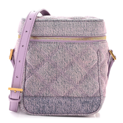 Saint Laurent Denim Quilted 80's Vanity Bag Bleached Lilac 1 of 10