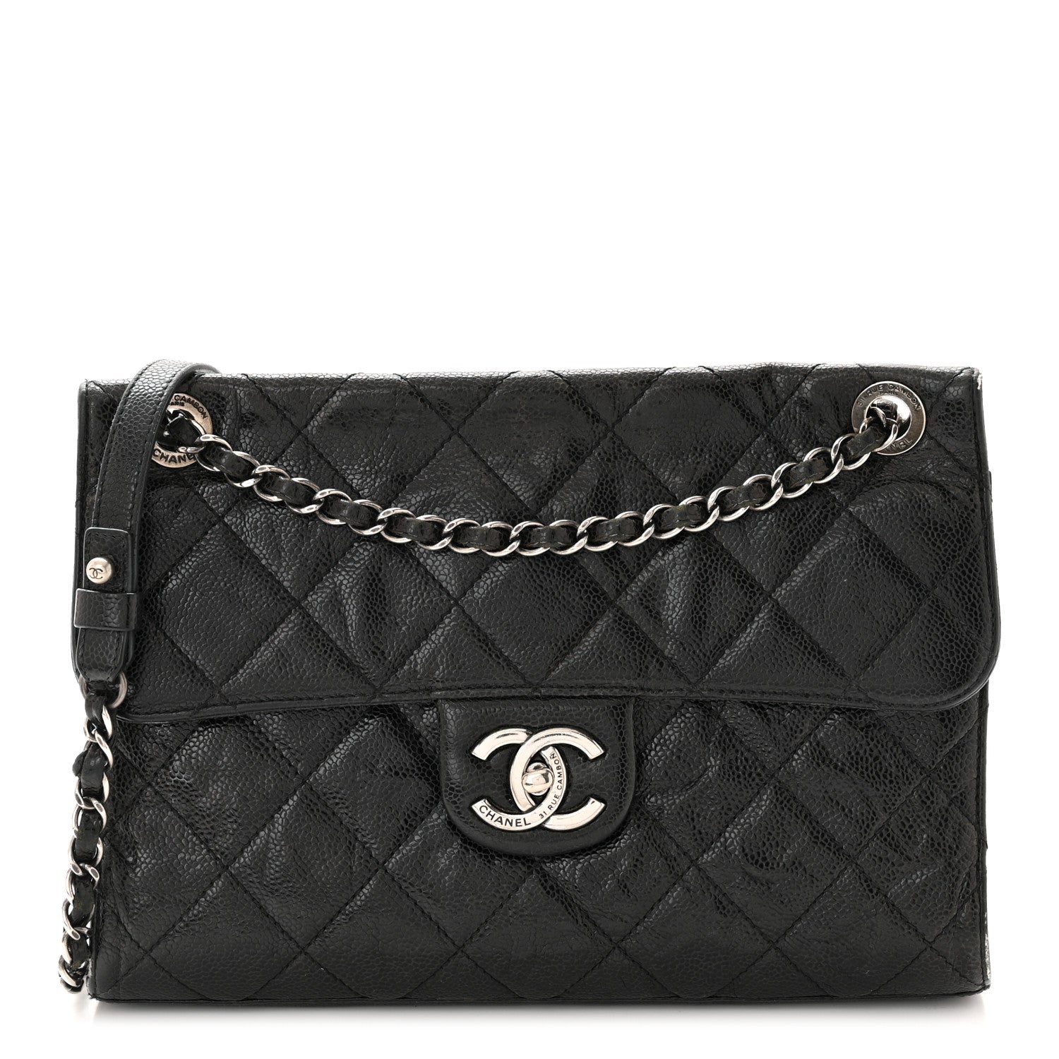 Chanel Crumpled Grained Calfskin Medium CC Crave Flap Black 1 of 14