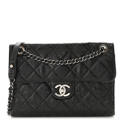 Chanel Crumpled Grained Calfskin Medium CC Crave Flap Black 1 of 14