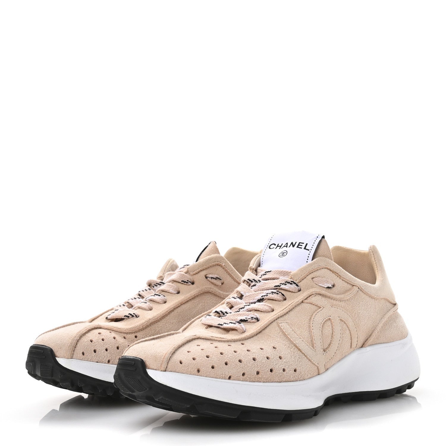 Chanel Suede Goatskin CC Sneakers 37 Light Pink 4 of 7