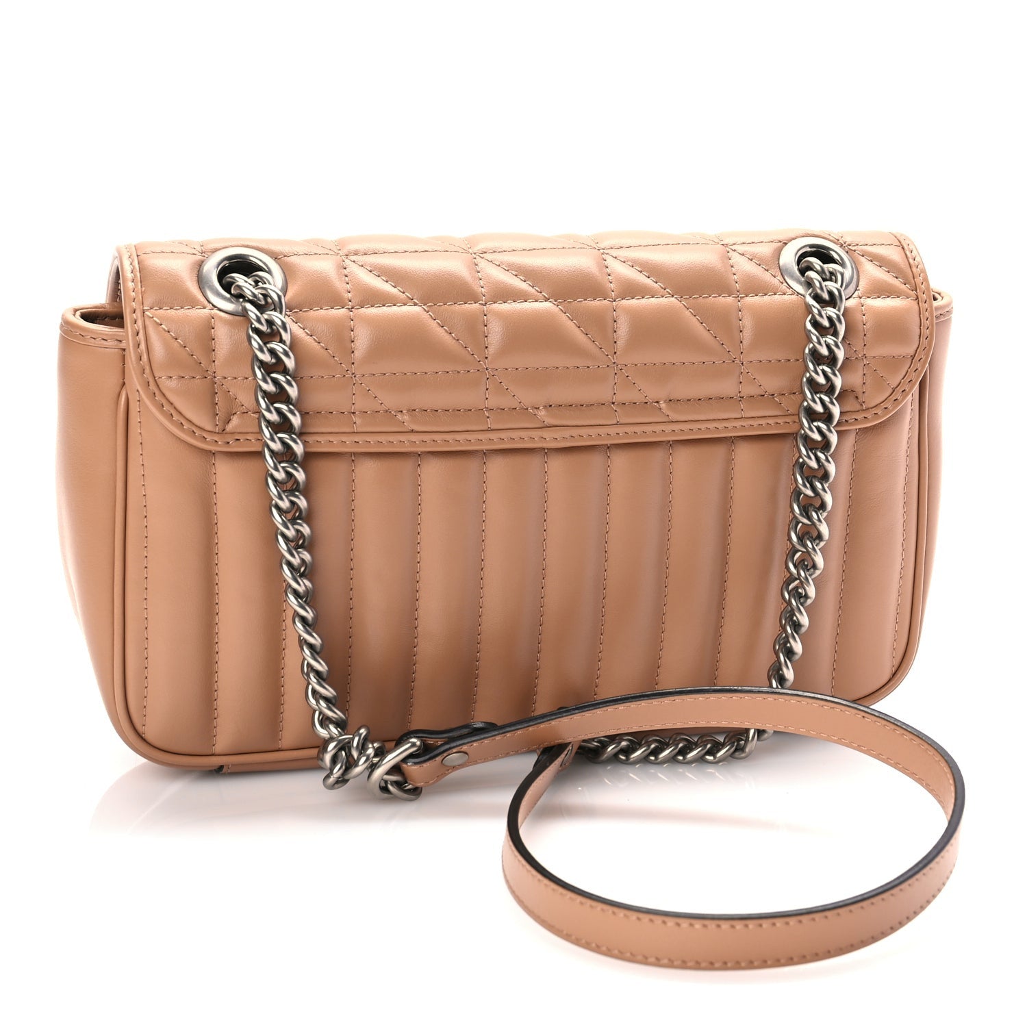 Gucci Calfskin Matelasse Aria Small GG Marmont Shoulder Bag Camelia 2 of 8