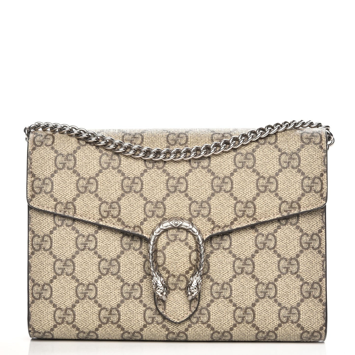 GG Supreme Monogram Mini Dionysus Chain Wallet Beige Taupe