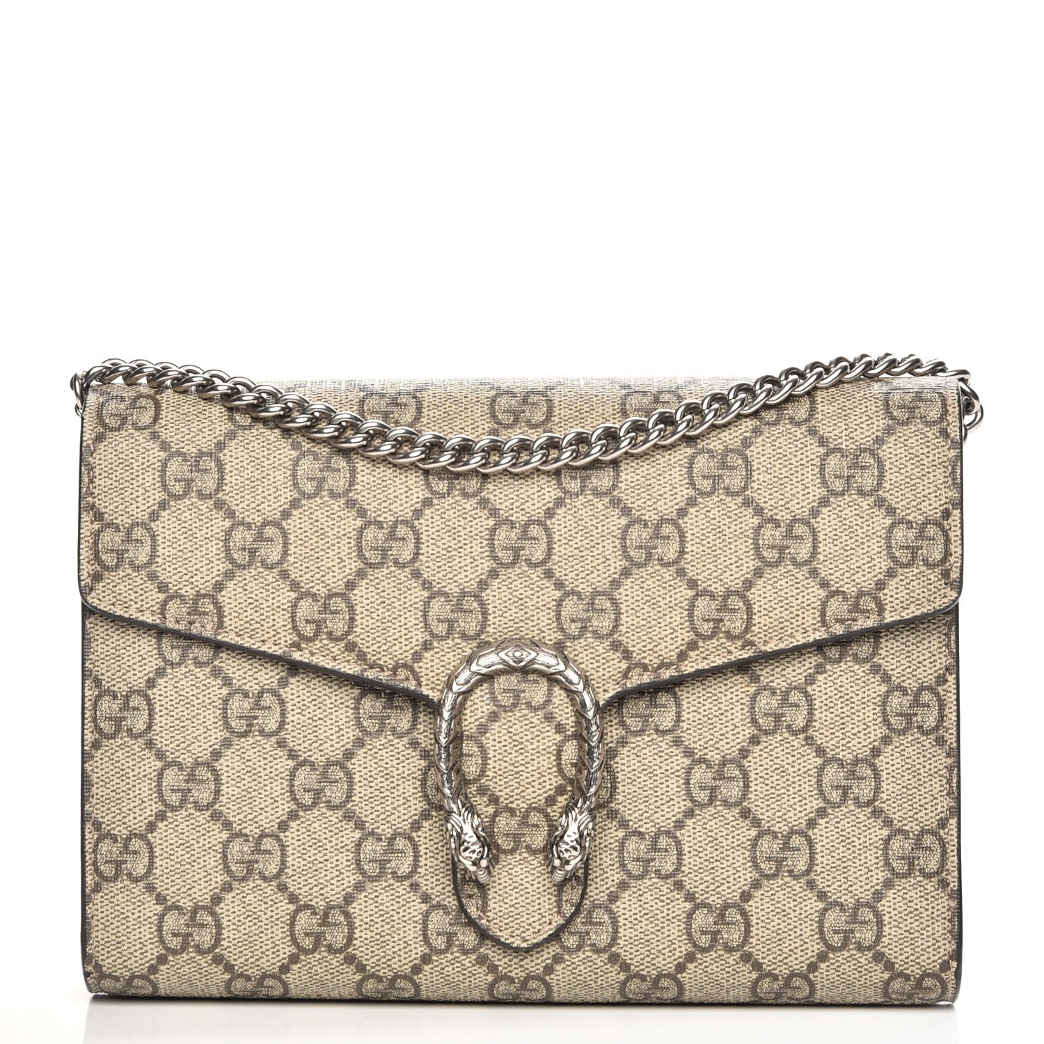 Gucci GG Supreme Monogram Mini Dionysus Chain Wallet Beige Taupe 1 of 8