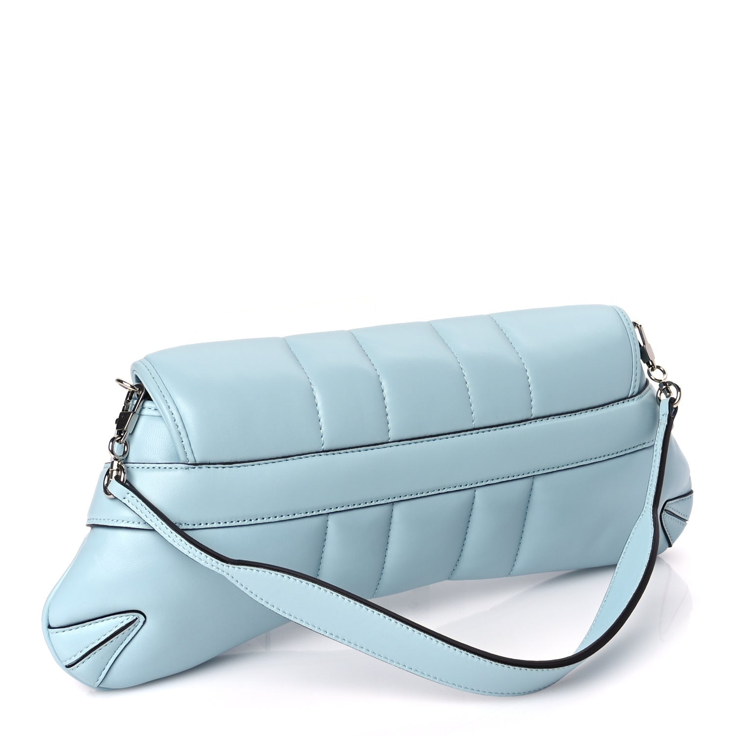 Gucci Nappa Vertical Matelasse Medium Maxi Horsebit Chain Shoulder Bag Crystal Snow 3 of 9