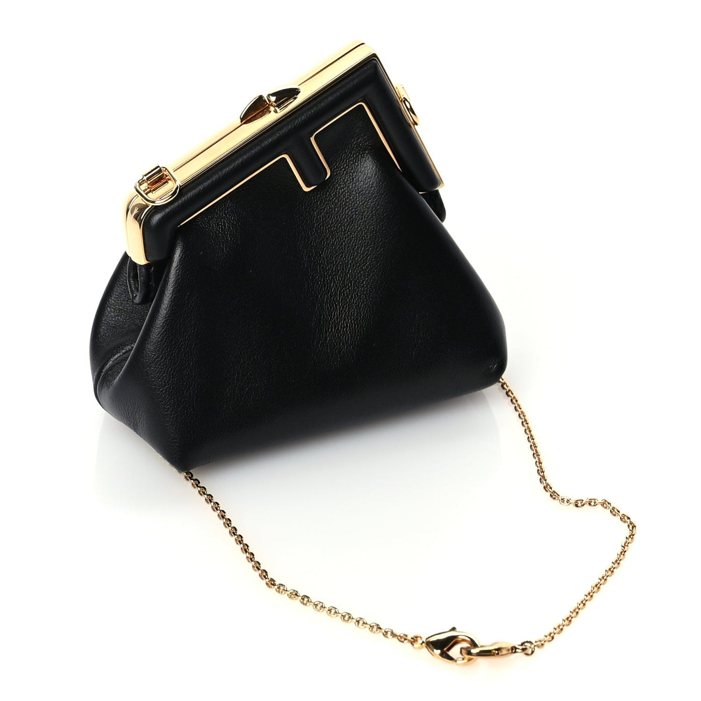 FENDI Shiny Nappa Nano  First Bag Charm Black