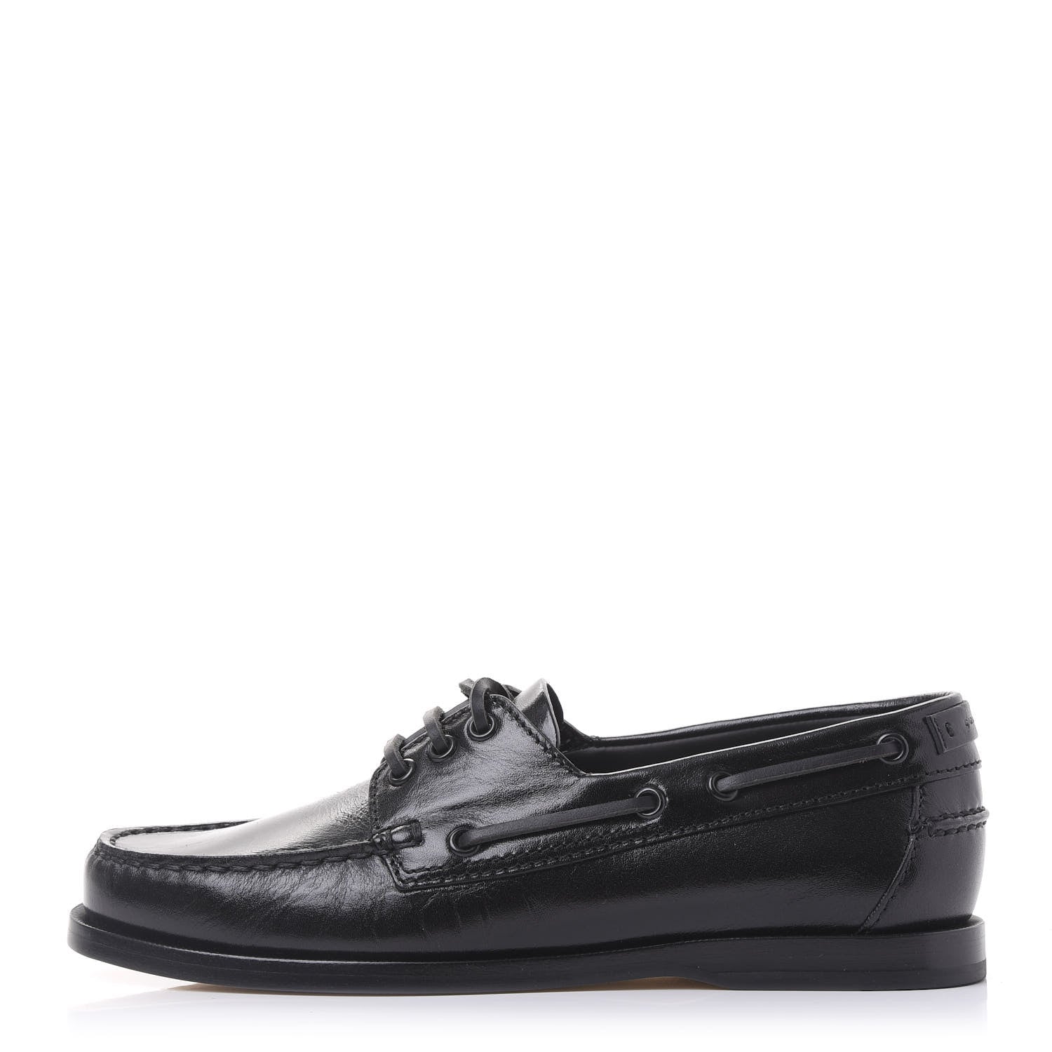 Saint Laurent Moroder Calfskin Mens Deck 20 Loafers 39 Black 1 of 9