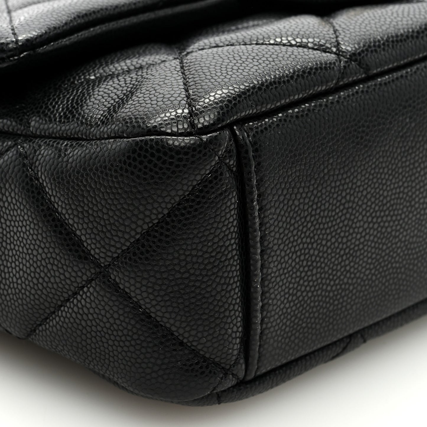 Caviar Quilted Small Twist Your Buttons Flap Black