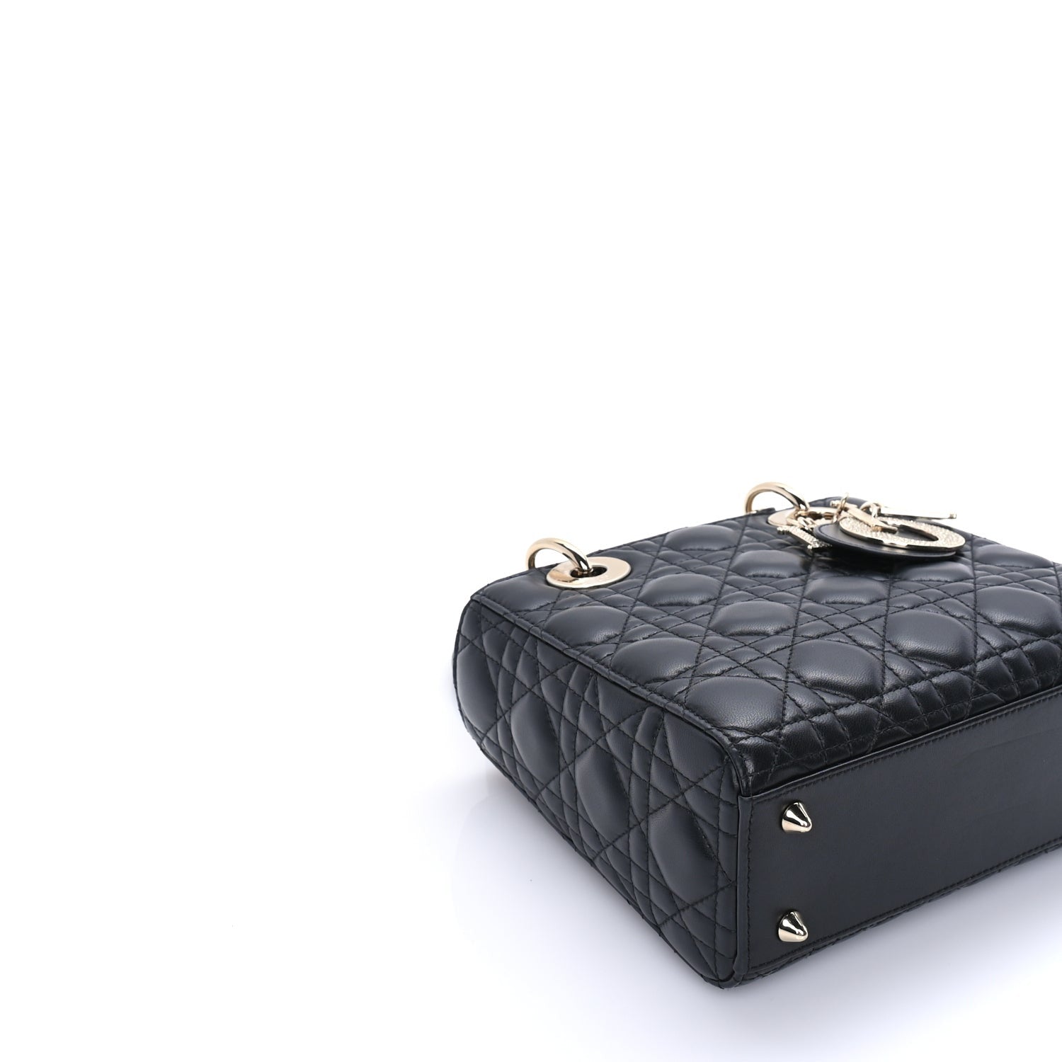 Christian Dior Lambskin Cannage Crystal Small My ABCDior Lady Dior  Black 8 of 9