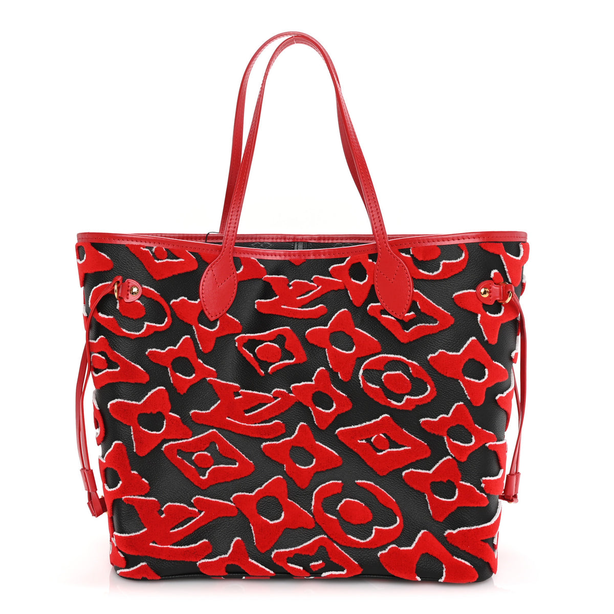Louis Vuitton X UF Tufted Monogram Neverfull MM Black Red 1 of 9
