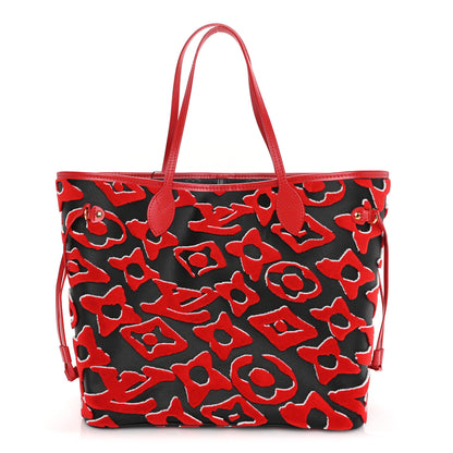 Louis Vuitton X UF Tufted Monogram Neverfull MM Black Red 1 of 9
