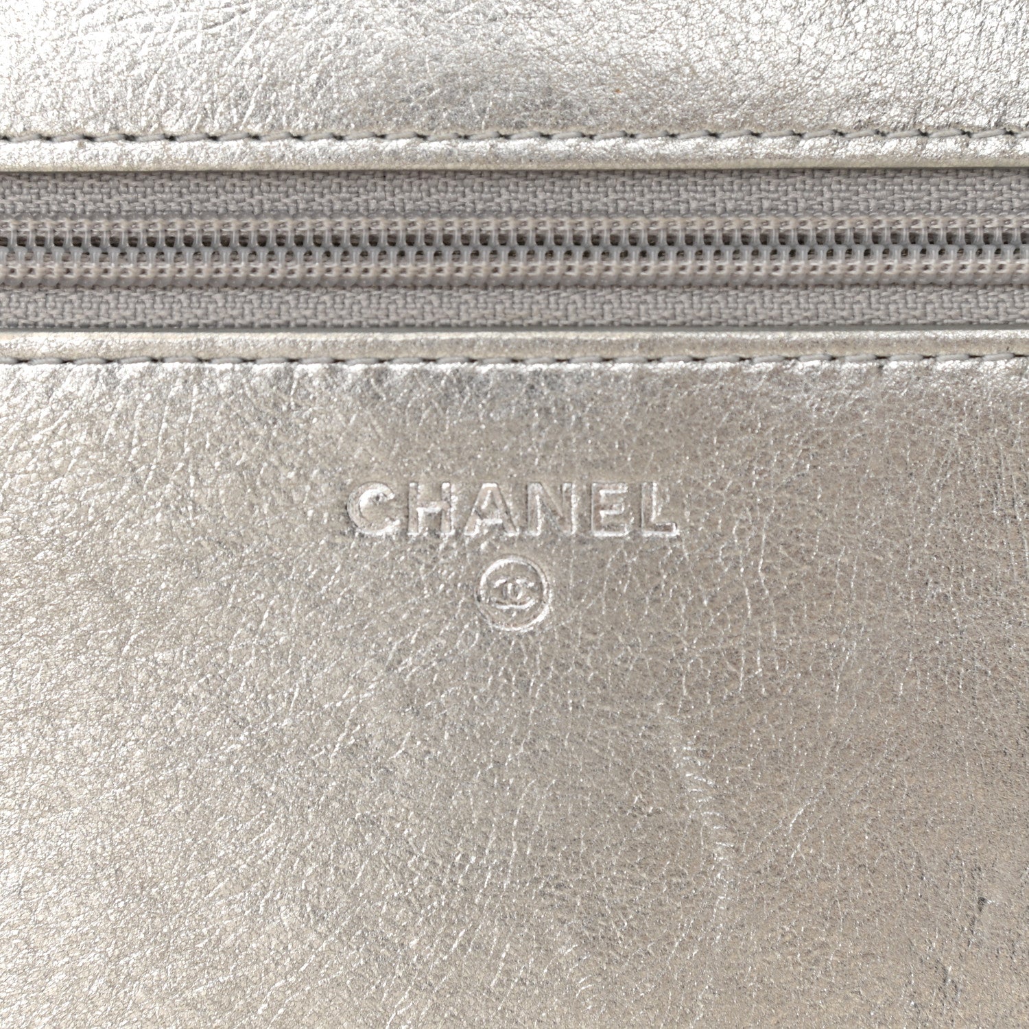 Chanel Metallic Lambskin Wallet on Chain WOC Silver 6 of 14