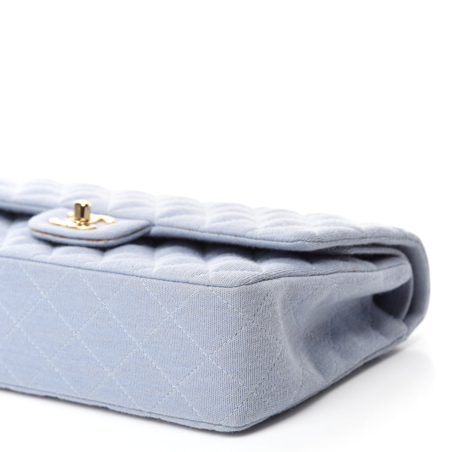 Jersey Quilted Medium Double Flap Light Blue