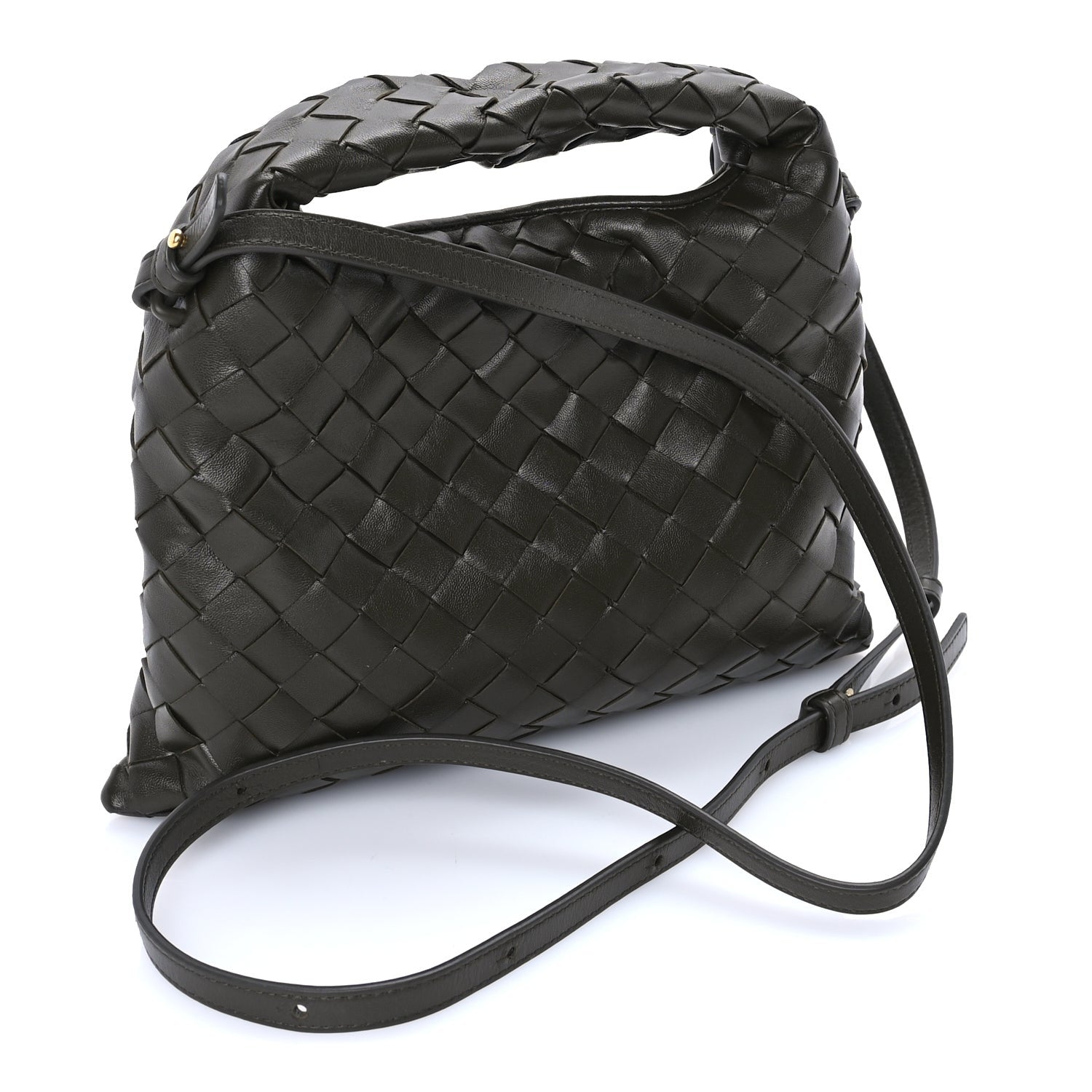 Bottega Veneta Calfskin Intrecciato Mini Hop Khaki 2 of 7