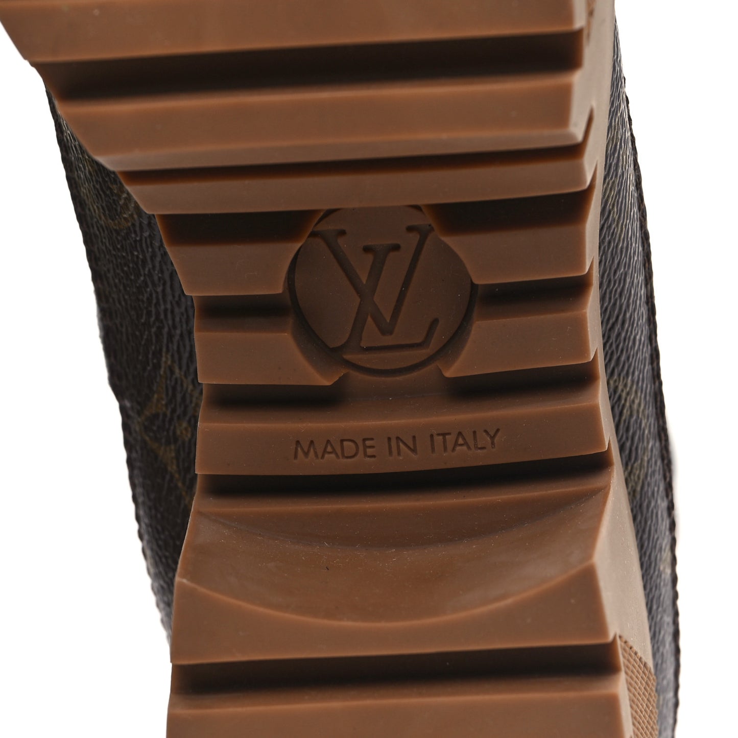 Suede Calfskin Monogram Platform Desert Boots 37 Dark Gray