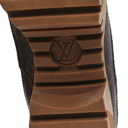 Louis Vuitton Suede Calfskin Monogram Platform Desert Boots 37 Dark Gray 6 of 9