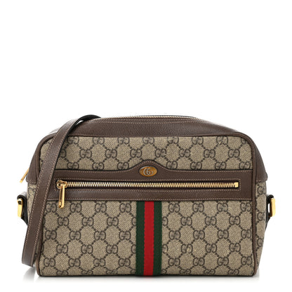 Gucci GG Supreme Monogram Web Small Ophidia Shoulder Bag Brown 1 of 17