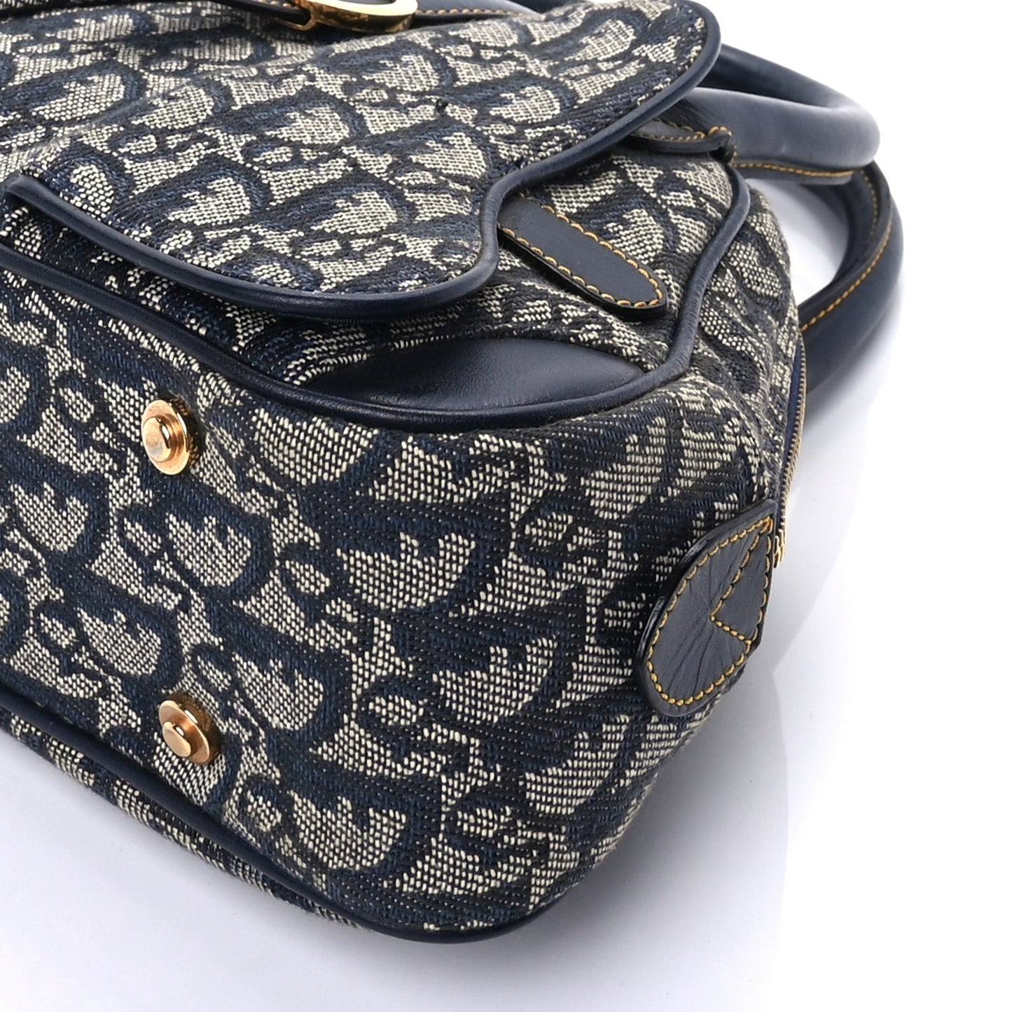Monogram Mini Saddle Bowler Navy Blue