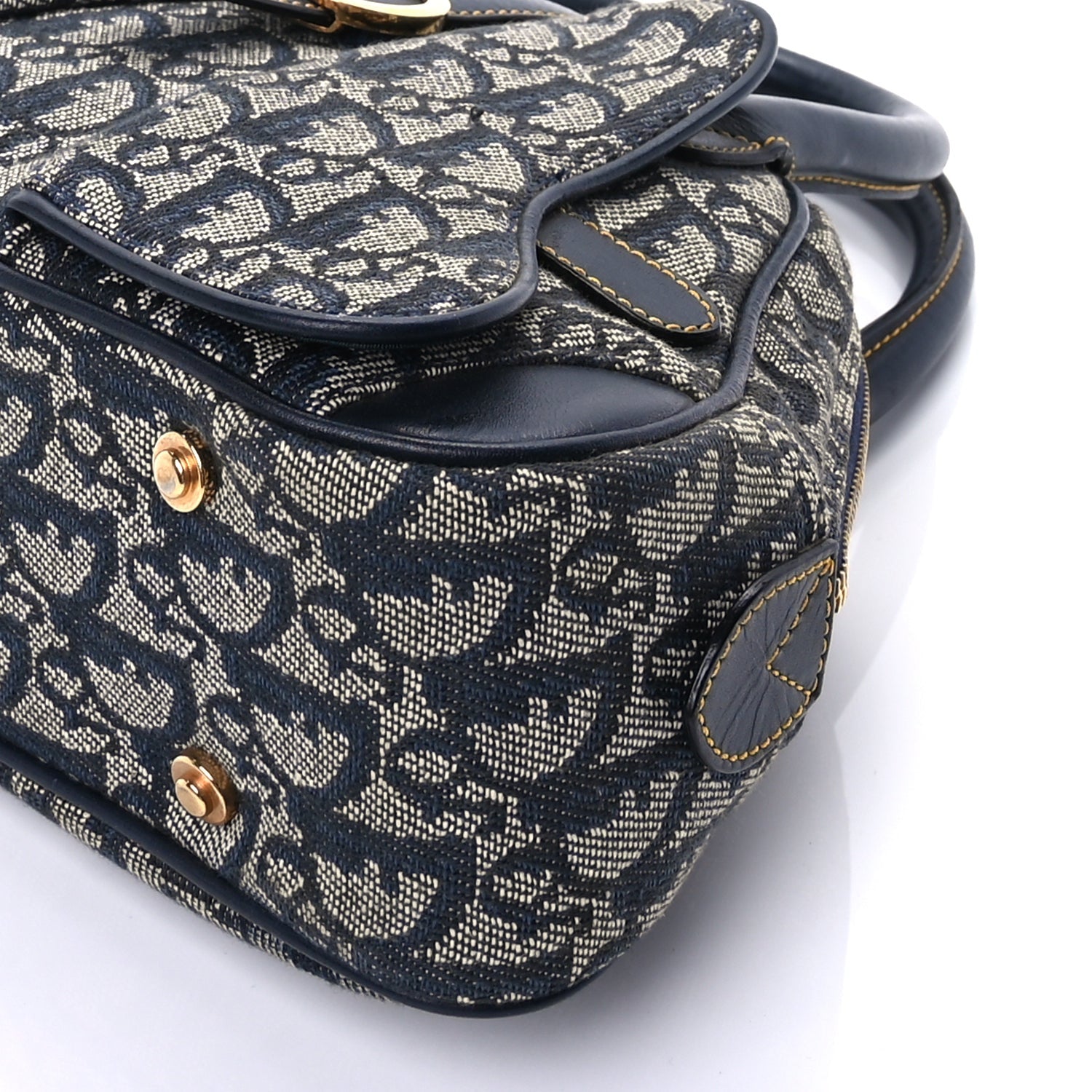 Christian Dior Monogram Mini Saddle Bowler Navy Blue 8 of 8