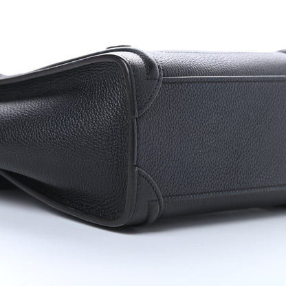 Celine Drummed Calfskin Nano Luggage Black 10 of 12