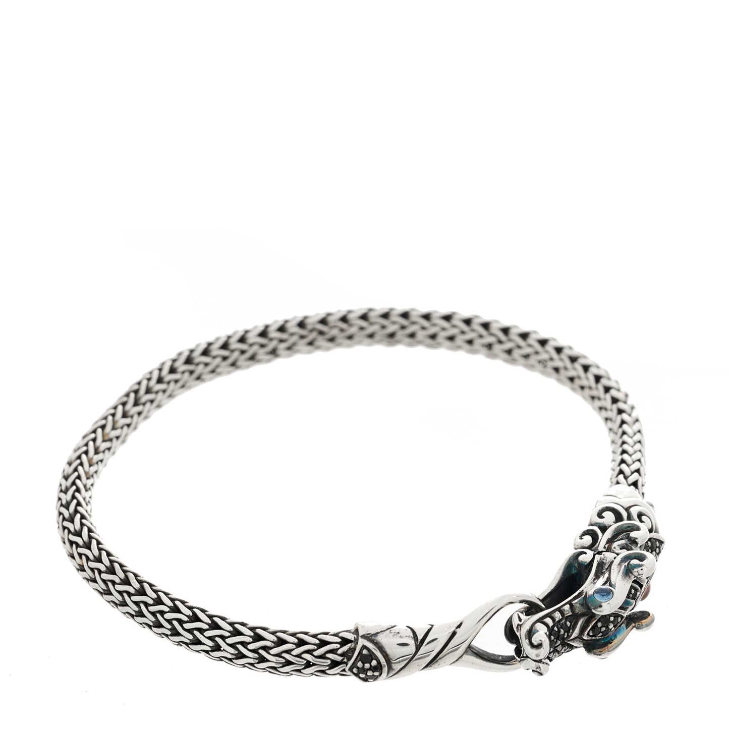 Sterling Silver Blue Black Sapphire Naga Legends Bracelet