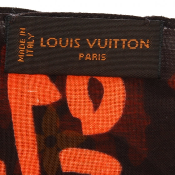 Louis Vuitton Cotton Graffiti Bandana Orange 5 of 6