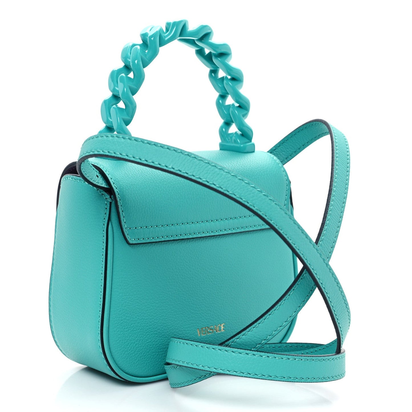 Calfskin Mini La Medusa Bag Turquoise