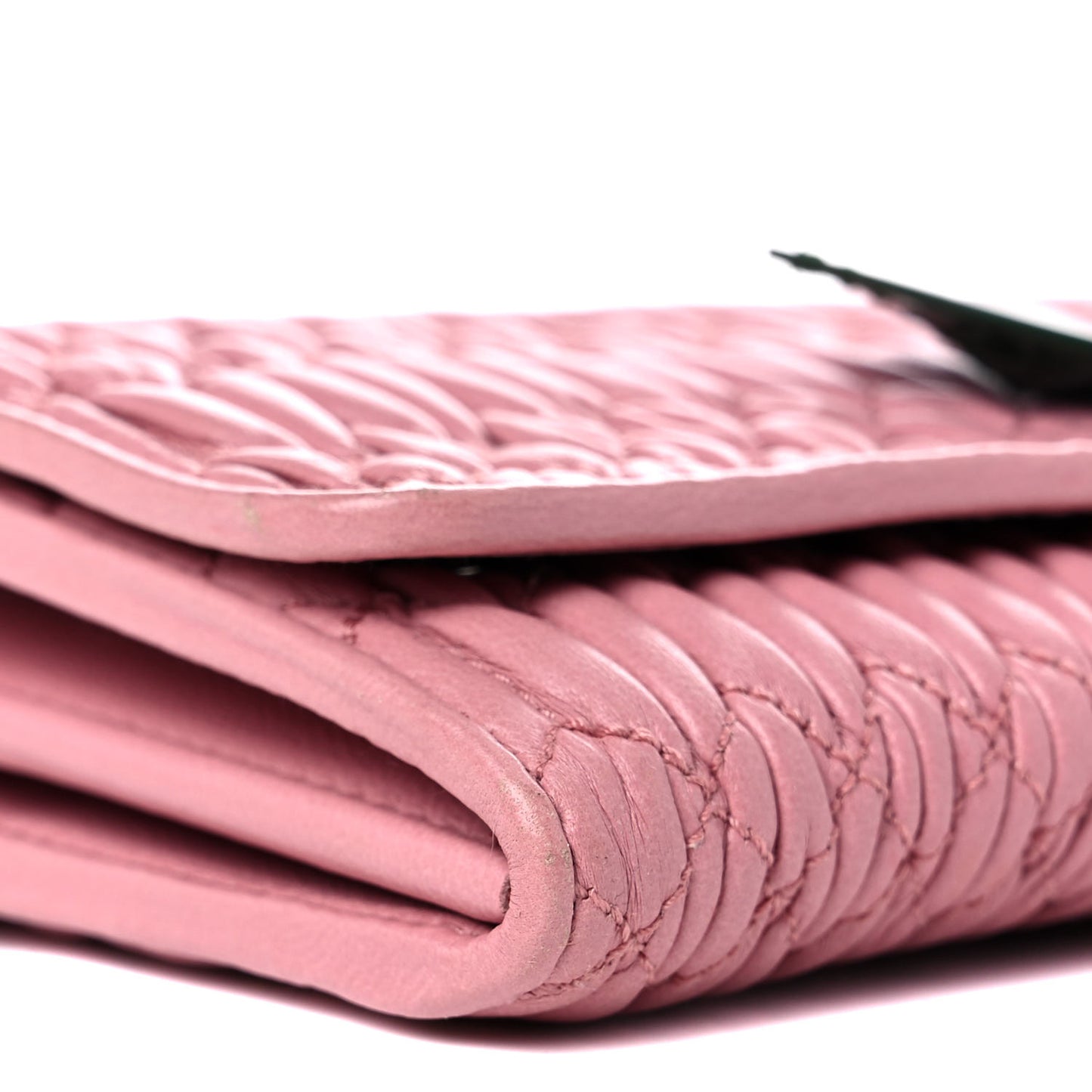 Nappa Matelasse Crystal Cherry Wallet On Chain Rosa