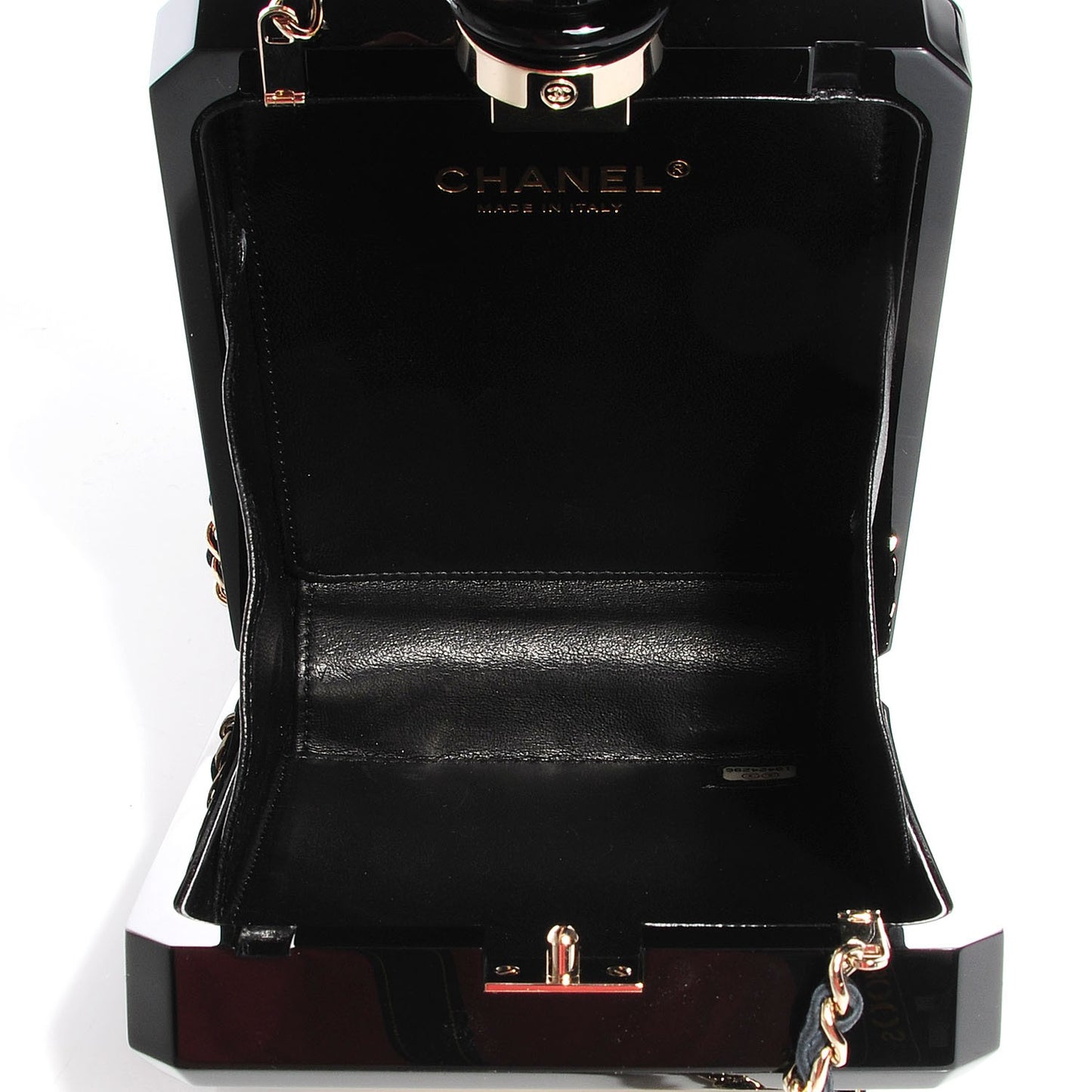 Plexiglass Perfume Bottle Clutch Black