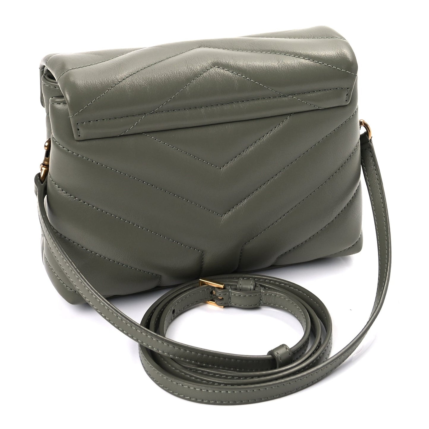 Calfskin Y Quilted Monogram Toy Loulou Crossbody Bag  Light Sage