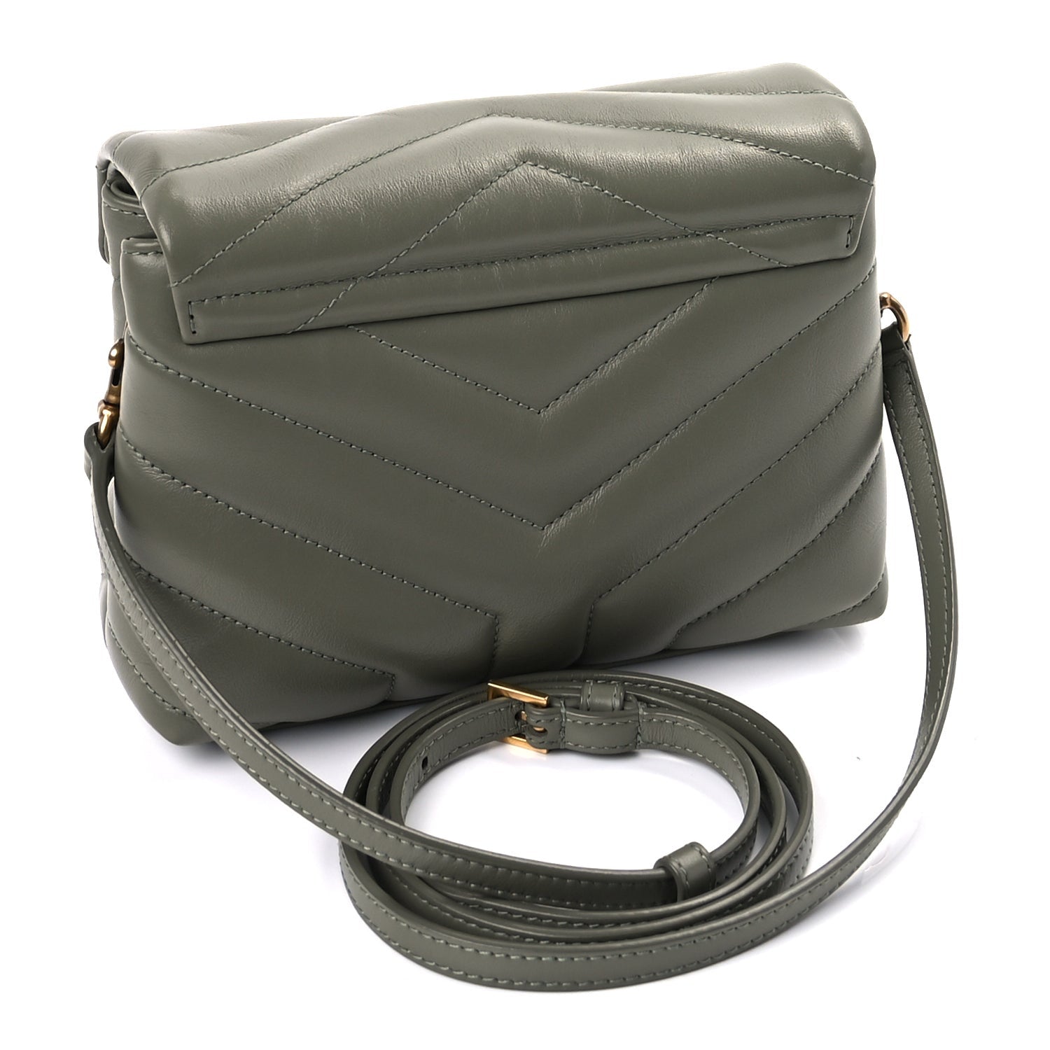 Saint Laurent Calfskin Y Quilted Monogram Toy Loulou Crossbody Bag  Light Sage 2 of 7