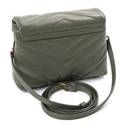Saint Laurent Calfskin Y Quilted Monogram Toy Loulou Crossbody Bag  Light Sage 2 of 7