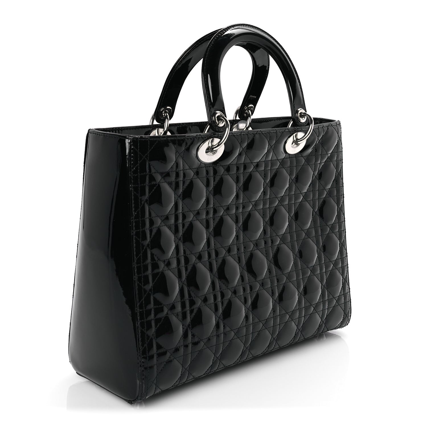 Christian Dior Patent Cannage Large Lady Dior Black 2 of 7