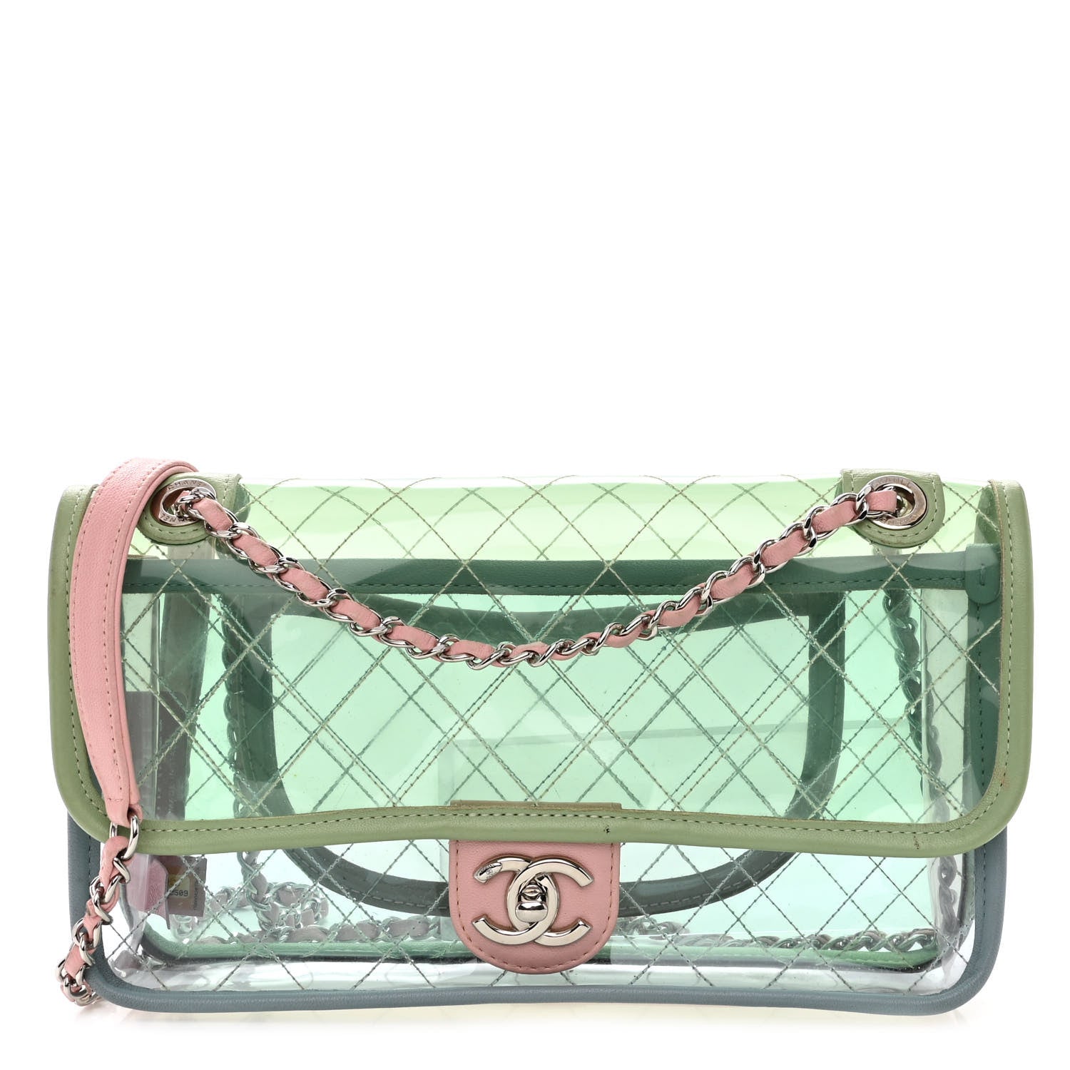 Chanel Lambskin PVC Quilted Medium Coco Splash Flap Blue Green 1 of 11