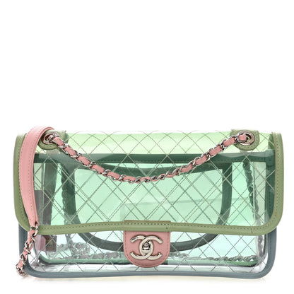 Chanel Lambskin PVC Quilted Medium Coco Splash Flap Blue Green 1 of 11
