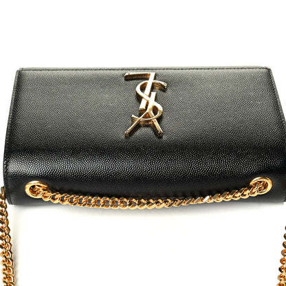 Saint Laurent Grain De Poudre Small Monogram Kate Satchel Black 5 of 6