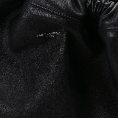 Saint Laurent Smooth Calfskin Teddy Drawstring Bag Black 8 of 10