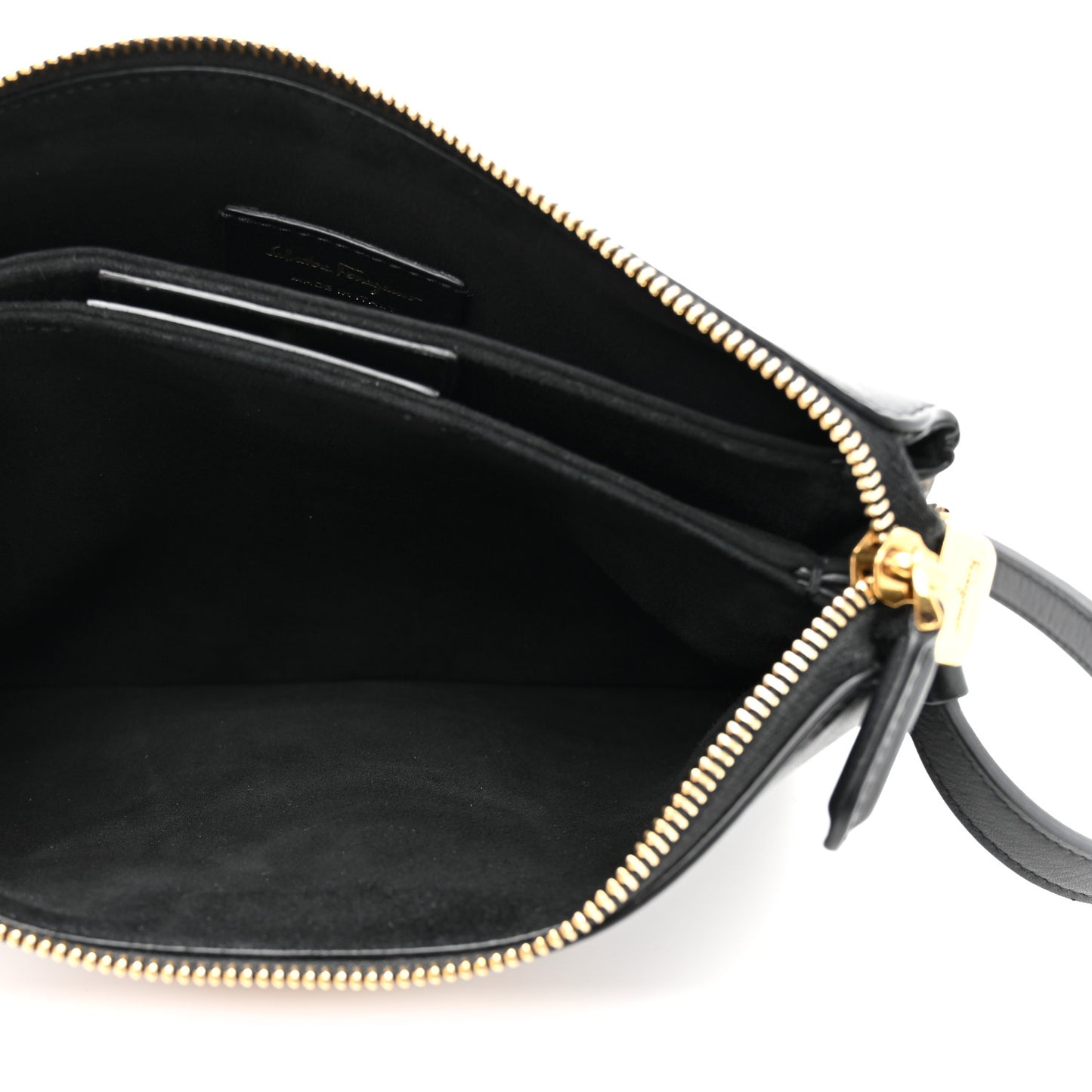 Calfskin Trapezio Shoulder Bag Black