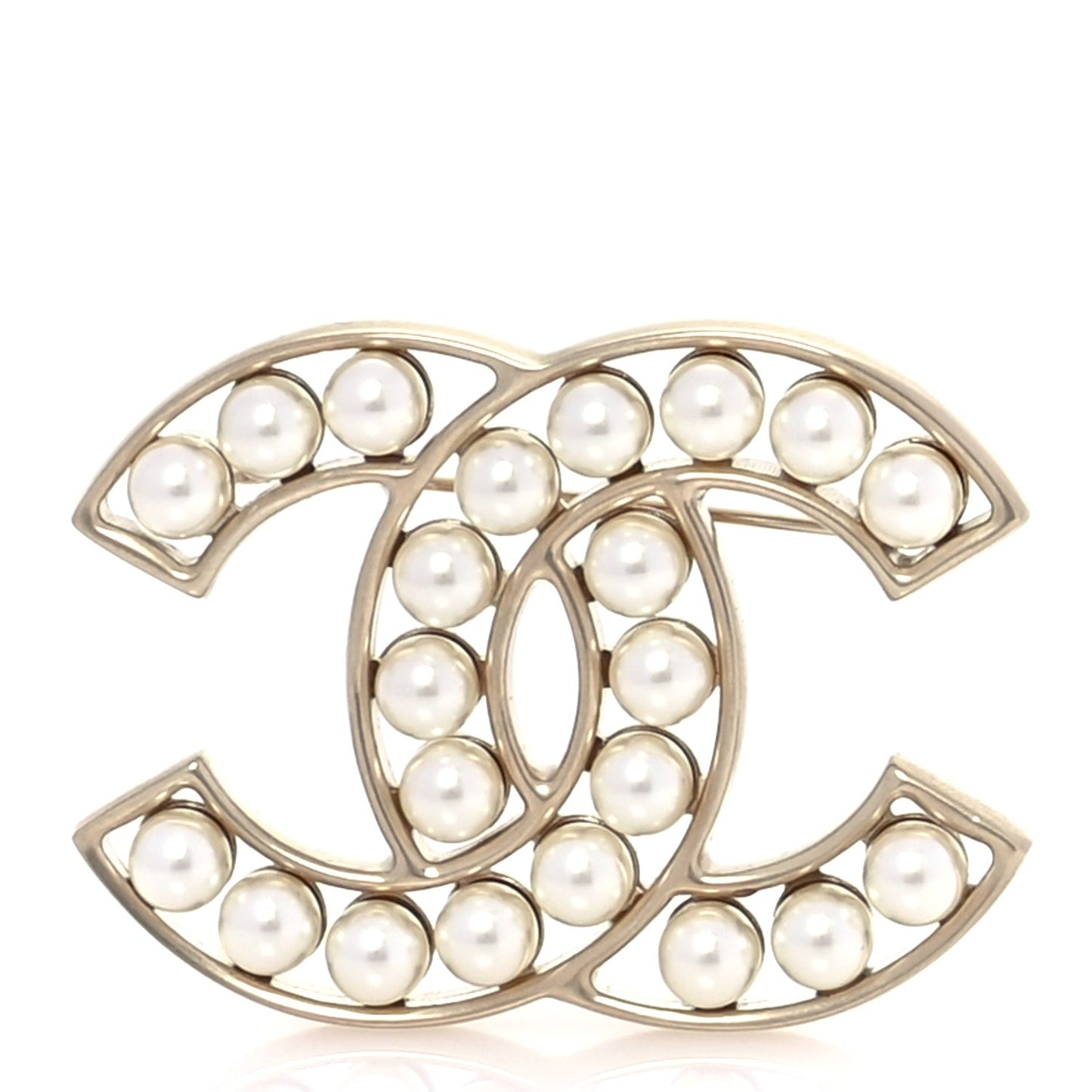 Pearl CC Brooch Light Gold