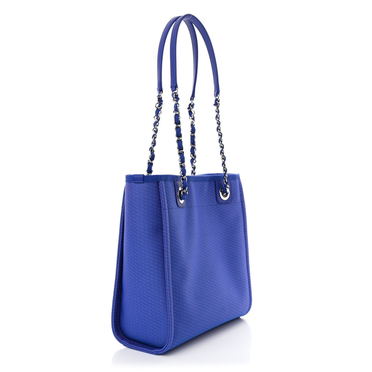 Chanel Mixed Fibers Mini Deauville Tote Blue Orange 3 of 7