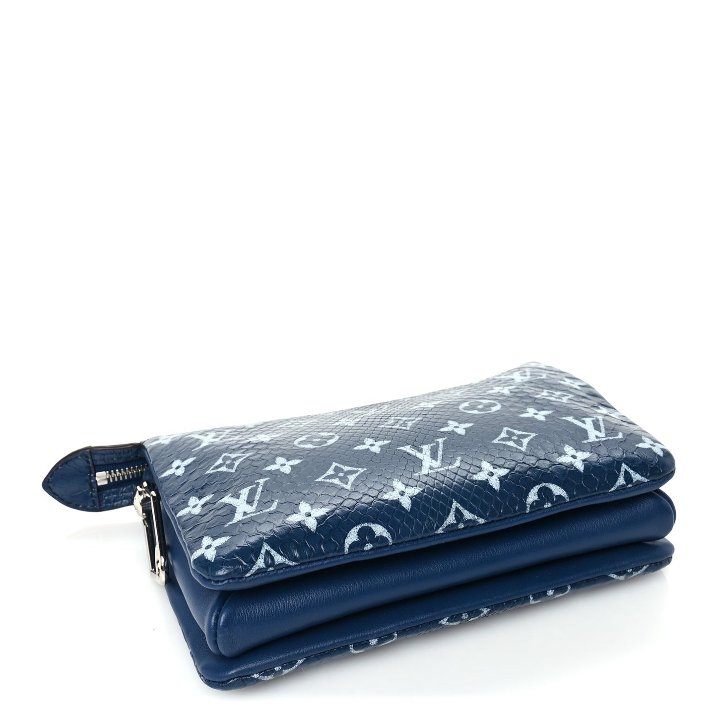 Snakeskin Monogram Coussin PM  Blue