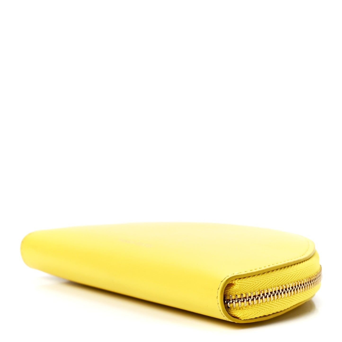 Calfskin Half Moon Clutch Yellow
