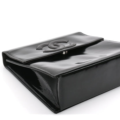 Chanel Lambskin Patent CC Flap Bag  Black 8 of 9