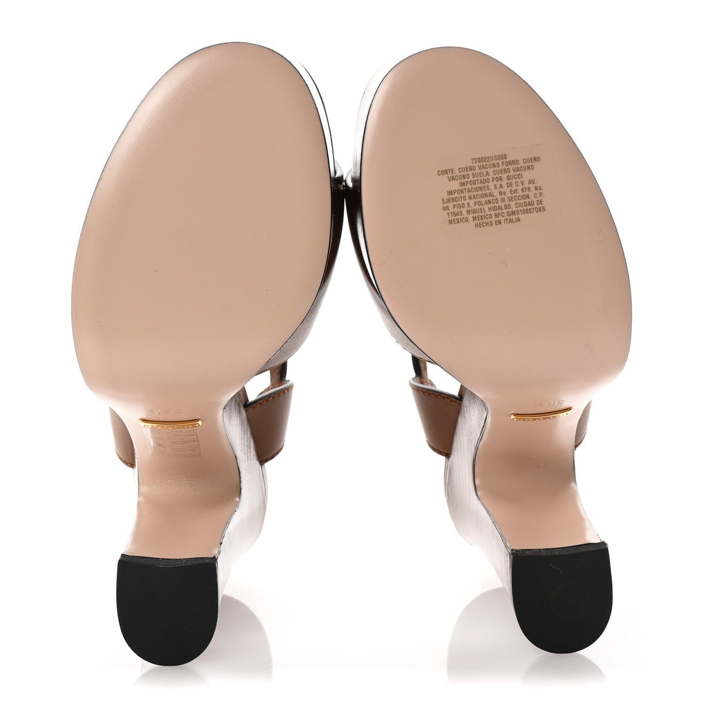 Cosmos Softy Calfskin Wooden InterLocking G Cut-Out 30/120mm Platform Sandals 36.5 Cuir
