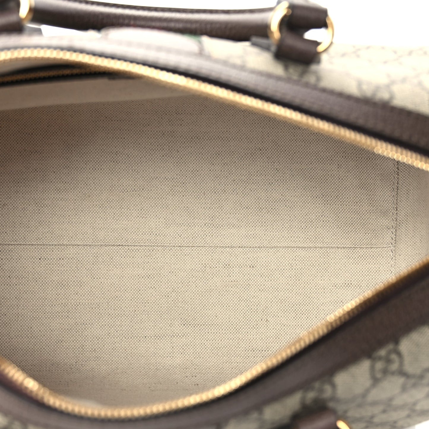 GG Supreme Monogram Web Large Ophidia Boston Bag Beige Ebony